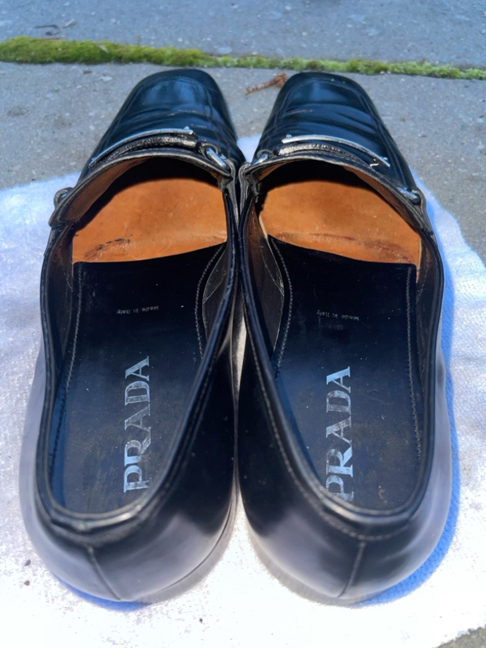 Prada Black Leather Buckle Slip-On Loafers - Picture 13 of 16